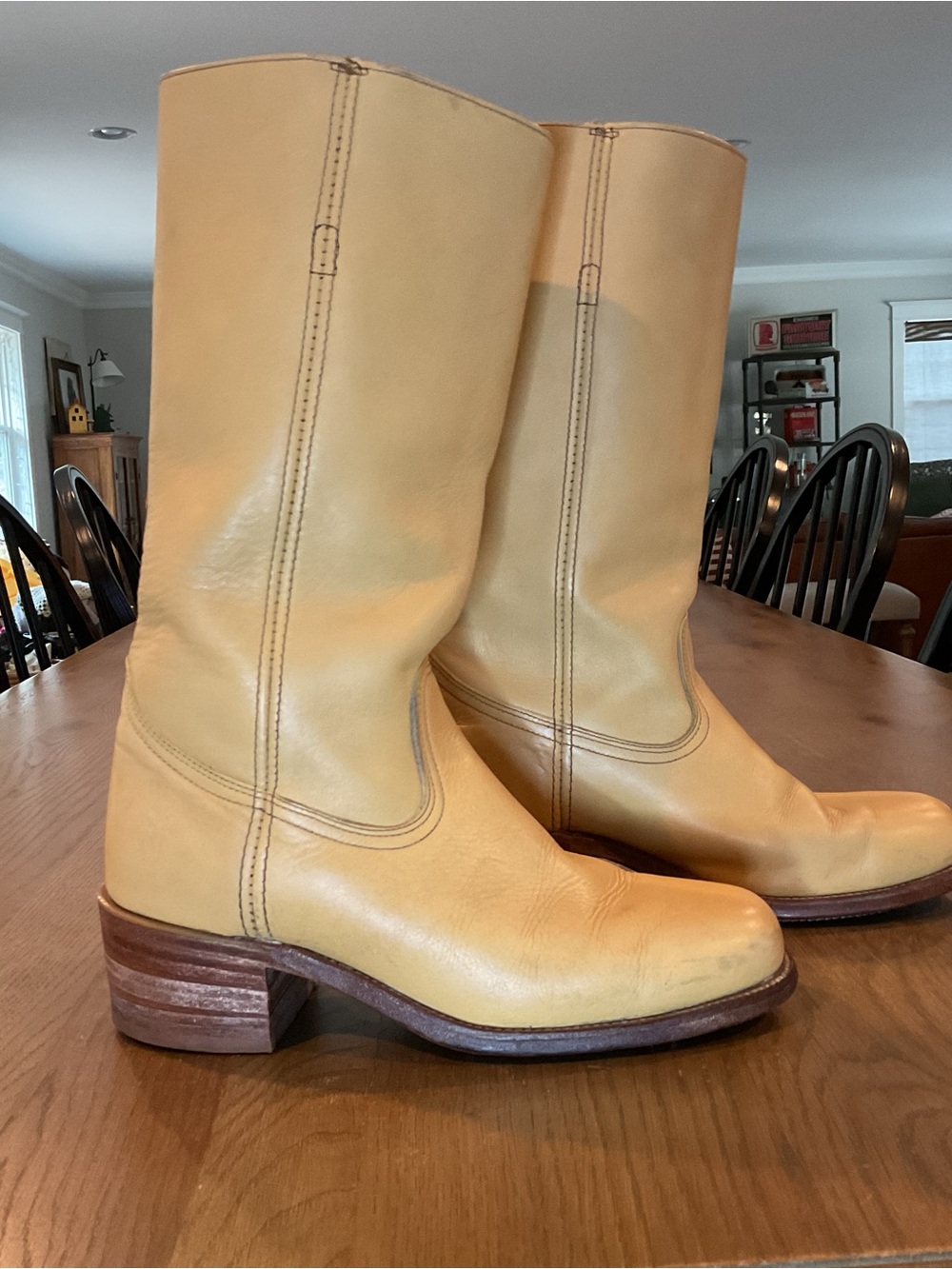 Frye Women's Vintage Campus Boots Banana Leather #2952 - Picture 4 of 12